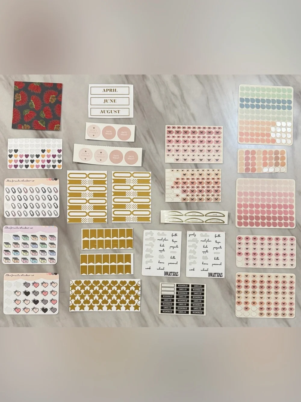 Assorted Planner Stickers & Journaling Card